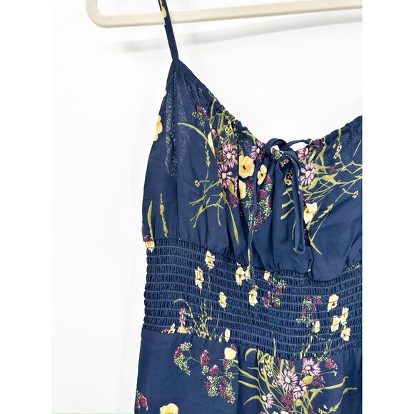 Reformation Genie Mademoiselle Navy Blue Floral Print Sun Dress Size 10 NWT - Picture 5 of 6